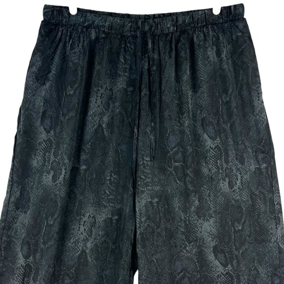 Rebecca Minkoff Women's Pull-on Satin Snake Print Black Lounge Pant Size 2X NWOT - Picture 3 of 10